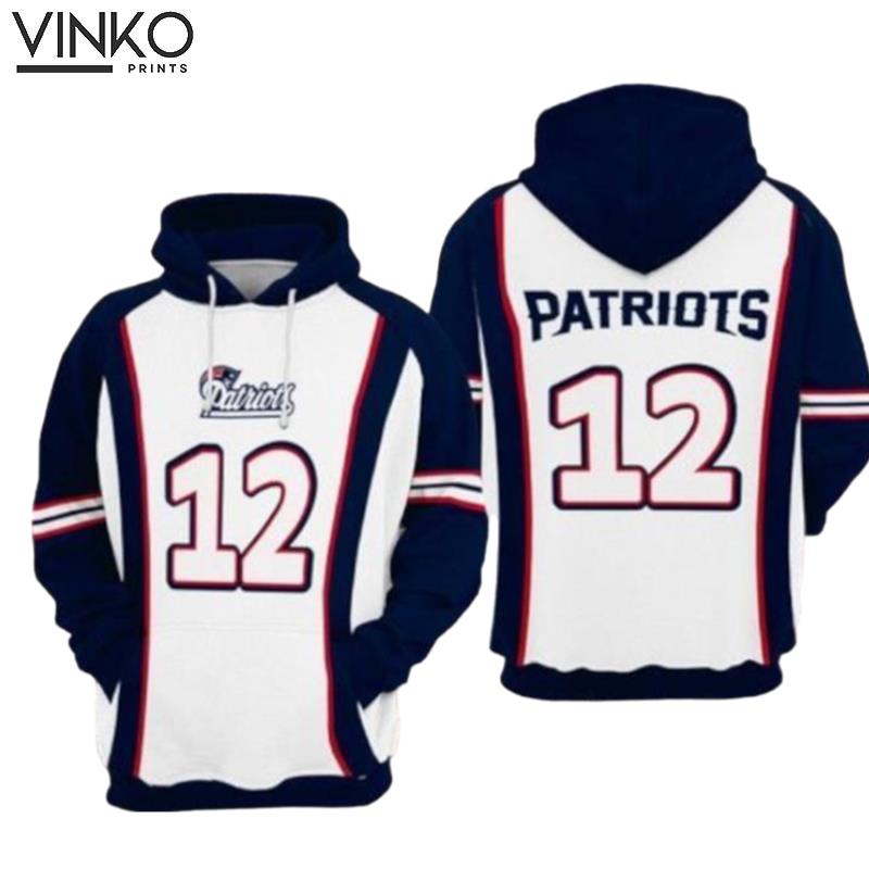 New England Patriots Nfl Football Blue White New England Patriots Hoodie