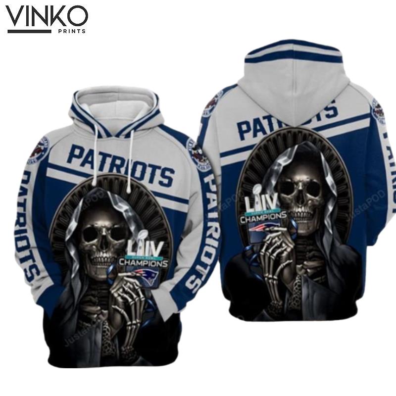 New England Patriots Nfl Football Skull Death New England Patriots Hoodie