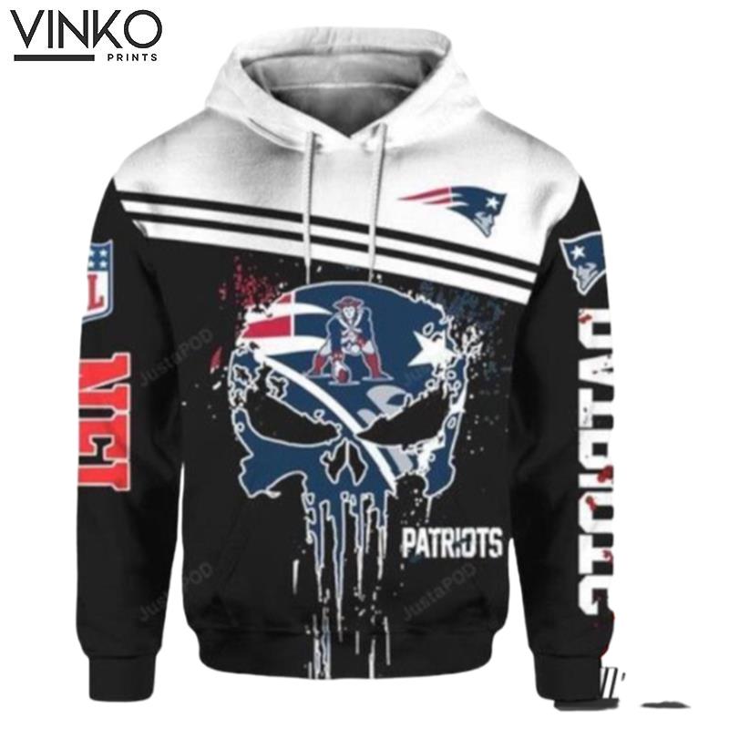 New England Patriots Nfl Skull Hoodie