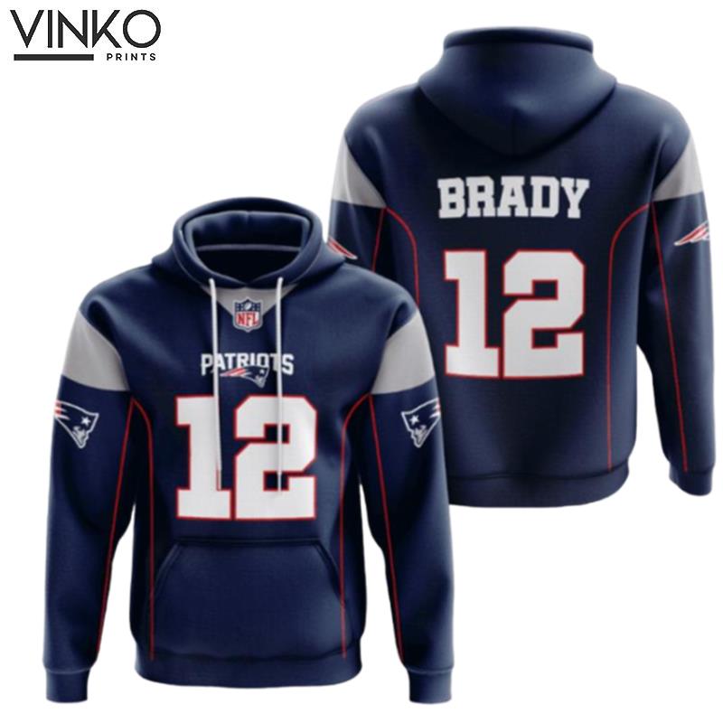 New England Patriots Tom Brady 12 Hoodie