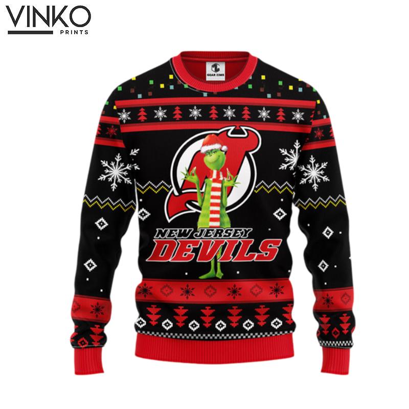 New Jersey Devils Funny Grinch Ugly Christmas Sweater