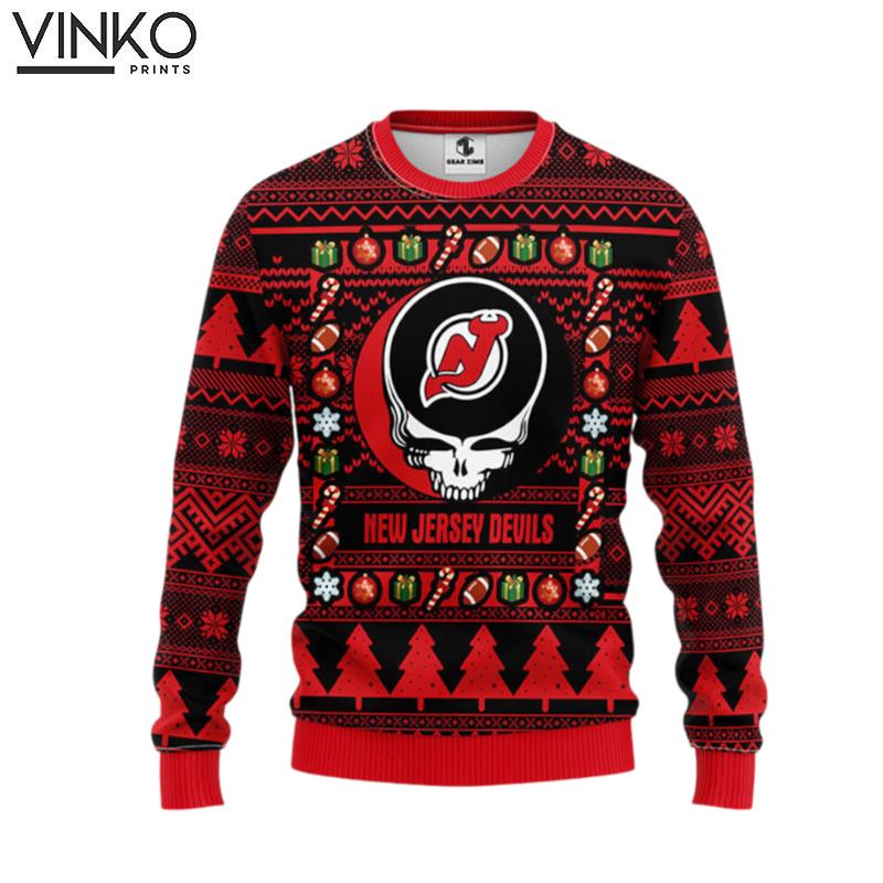 New Jersey Devils Grateful Dead Ugly Ugly Christmas Sweater