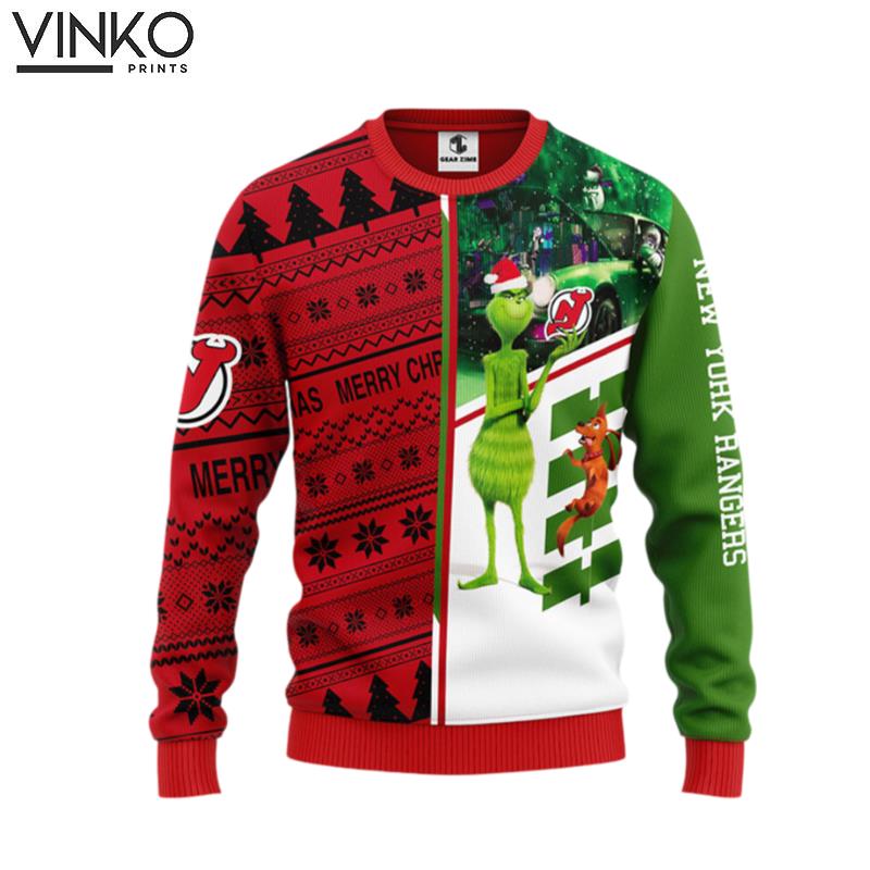 New Jersey Devils Grinch Scoobydoo Ugly Christmas Sweater