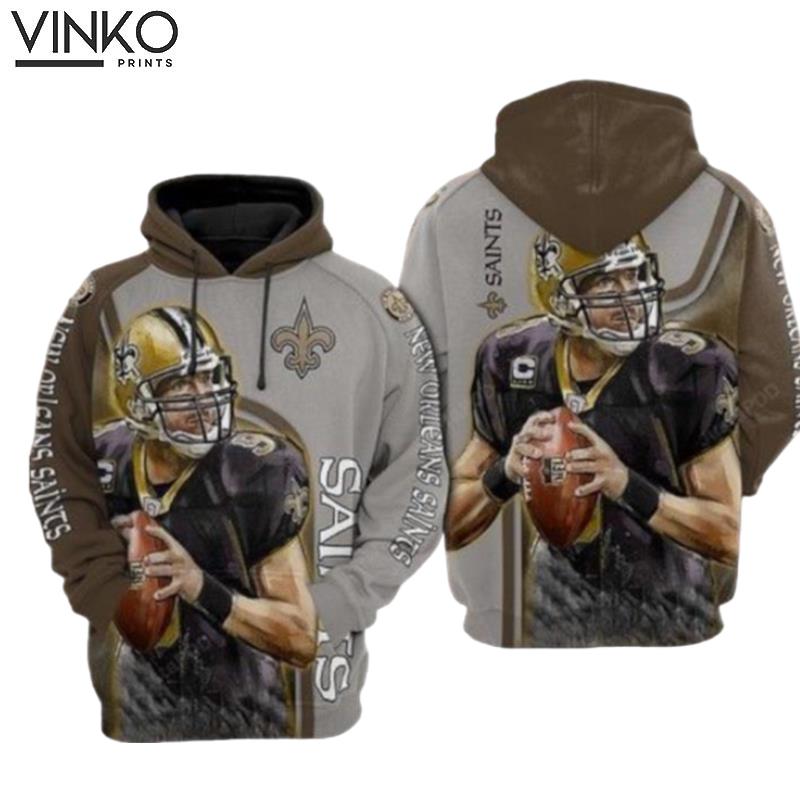 New Orleans Saints Nfl Football Drew Brees New Orleans Saints Drew Brees Hoodie