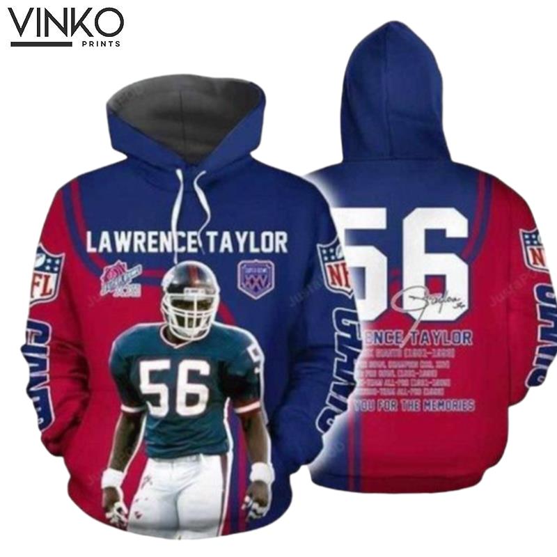 New York Giants Nfl Football Lawrance Taylor New York Giants Hoodie