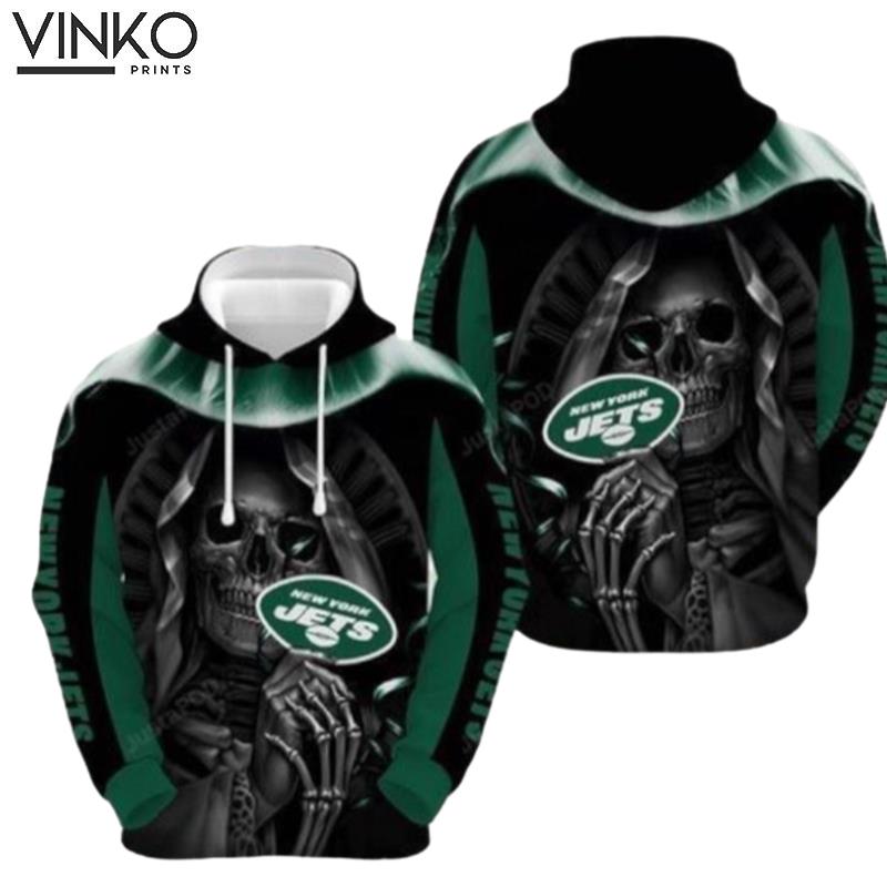 New York Jets Nfl Football Skull Hold Logo New York Jets New York Jets Hoodie