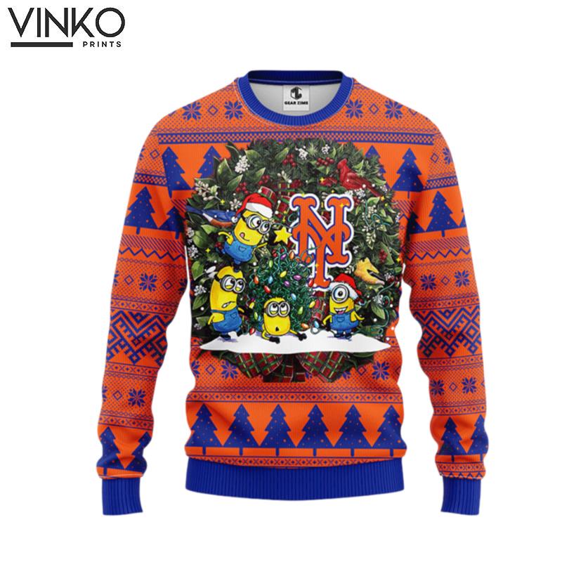 New York Mets Minion Ugly Christmas Sweater