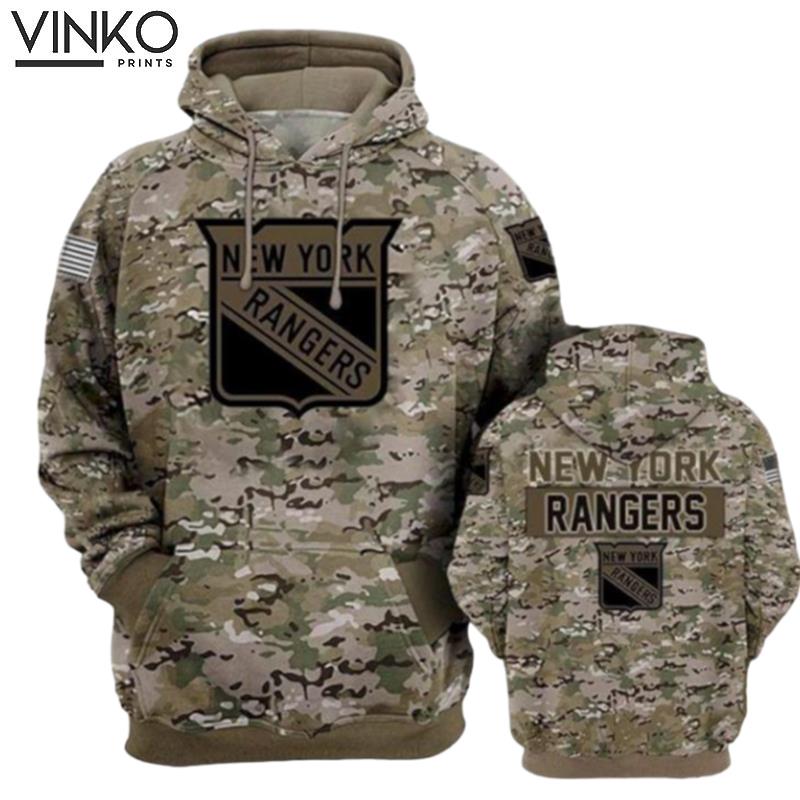 New York Rangers Camouflage Veteran Hoodie