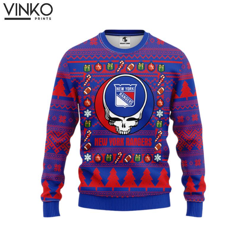 New York Rangers Grateful Dead Ugly Ugly Christmas Sweater