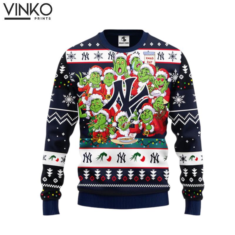 New York Yankees 12 Grinch Xmas Day Ugly Christmas Sweater