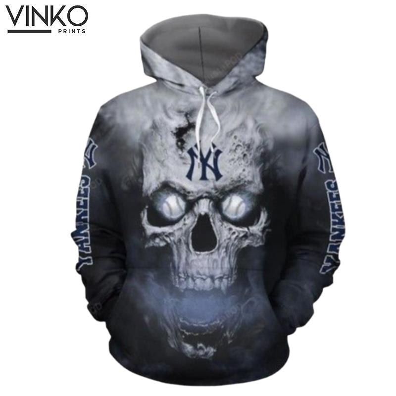 New York Yankees Baseball Skull Hoodie