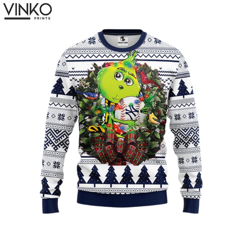 New York Yankees Grinch Hug Ugly Christmas Sweater