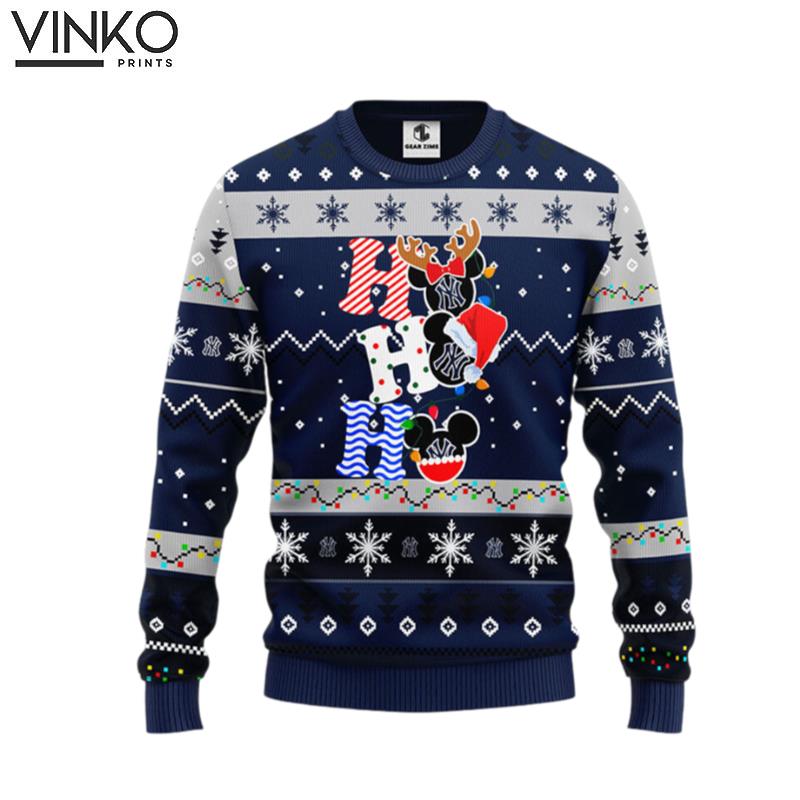 New York Yankees Hohoho Mickey Ugly Christmas Sweater