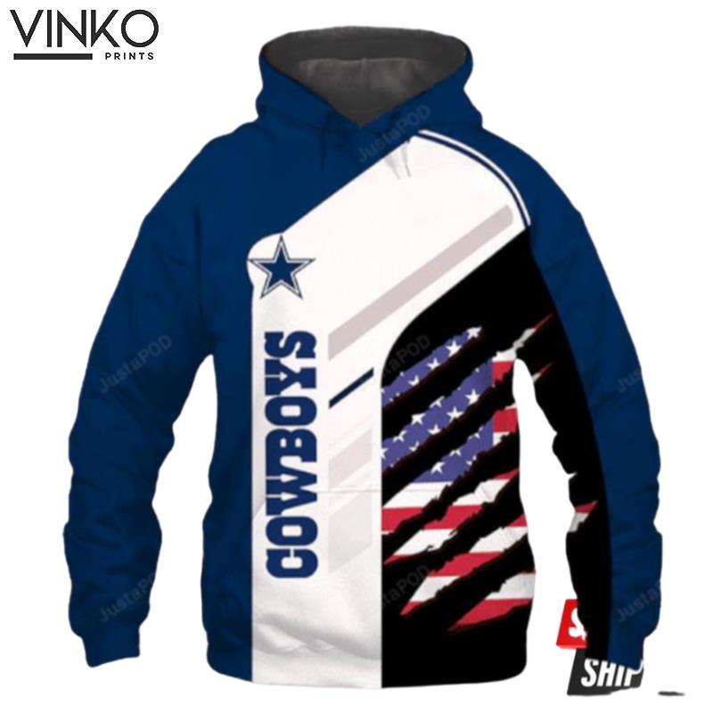 Nfl Dallas Cowboys American Flag Hoodie