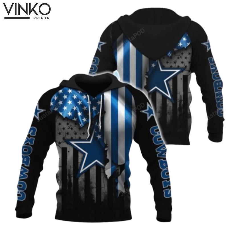 Nfl Dallas Cowboys American Flag Men And Women Hoodie