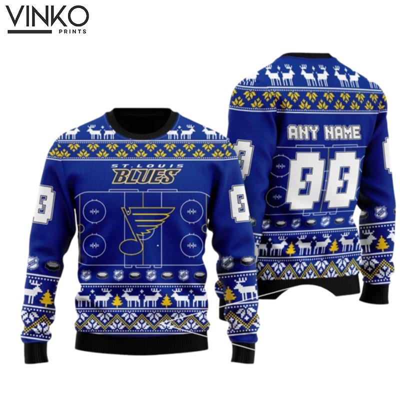 Nhl St Louis Blues Personalized Custom Ugly Christmas Sweater