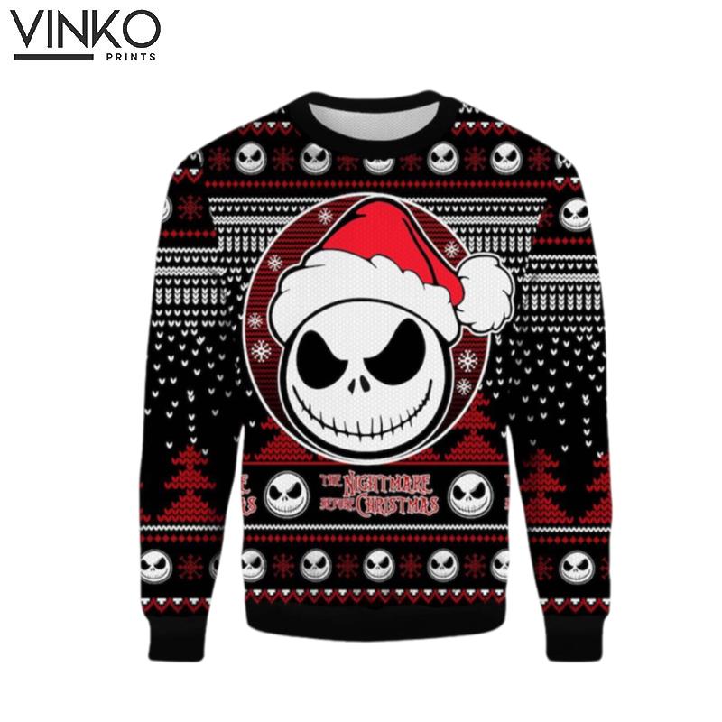 Nightmare Before Jack Skellington 2023 Xmas All Over Print Horror Movie 3D Shirt Ugly Christmas Sweater