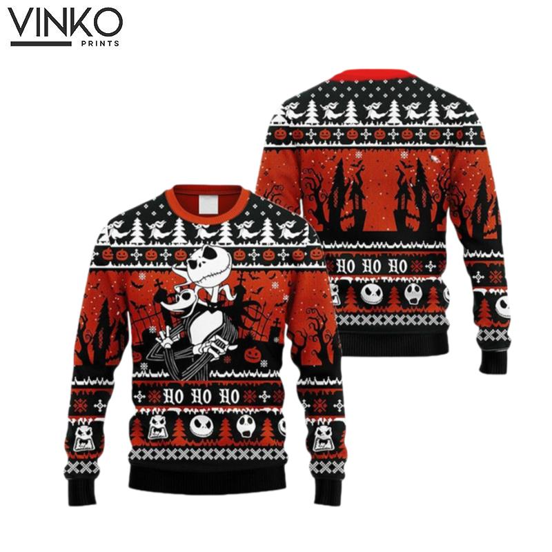 Nightmare Before Jack Skellington Jack And Sally Ugly Christmas Sweater