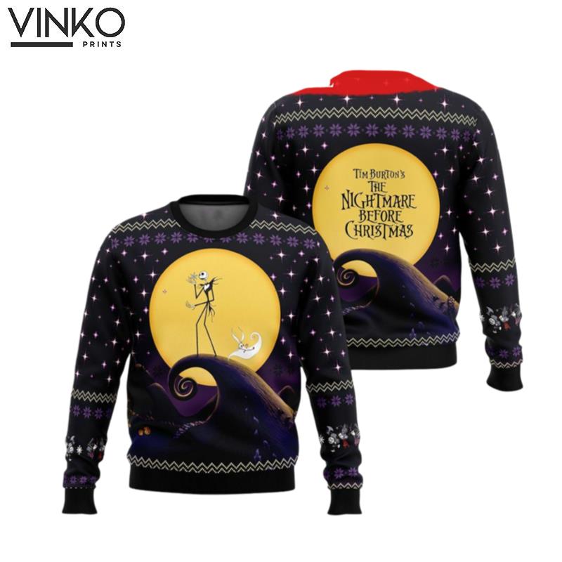 Nightmare Christmas Horror Movie Character Halloween Xmas Before Ugly Christmas Sweater