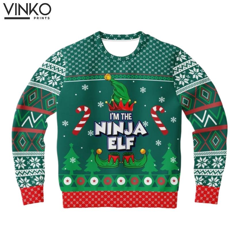 Ninja Elf Ugly Christmas Sweater