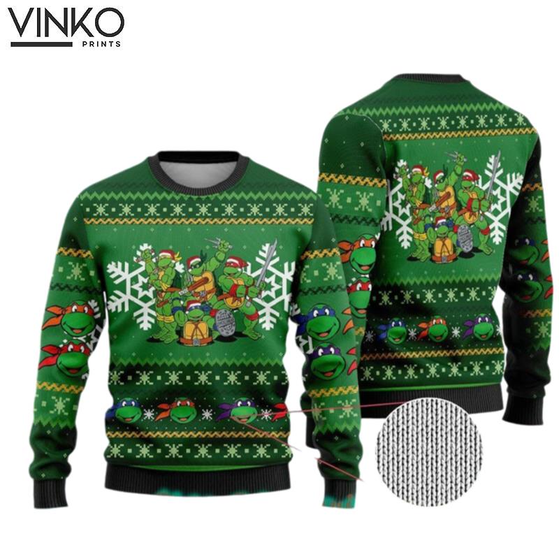 Ninja Turtle Turtle All Over Print 3D Ugly Christmas Sweater