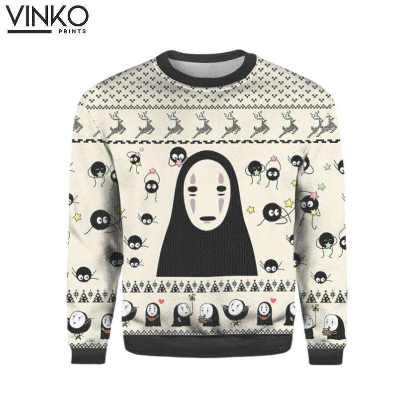 No Face Kao nashi Ugly Christmas Sweater