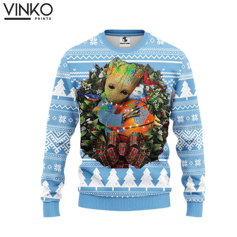 North Carolina Tar Heels Groot Hug Ugly Christmas Sweater