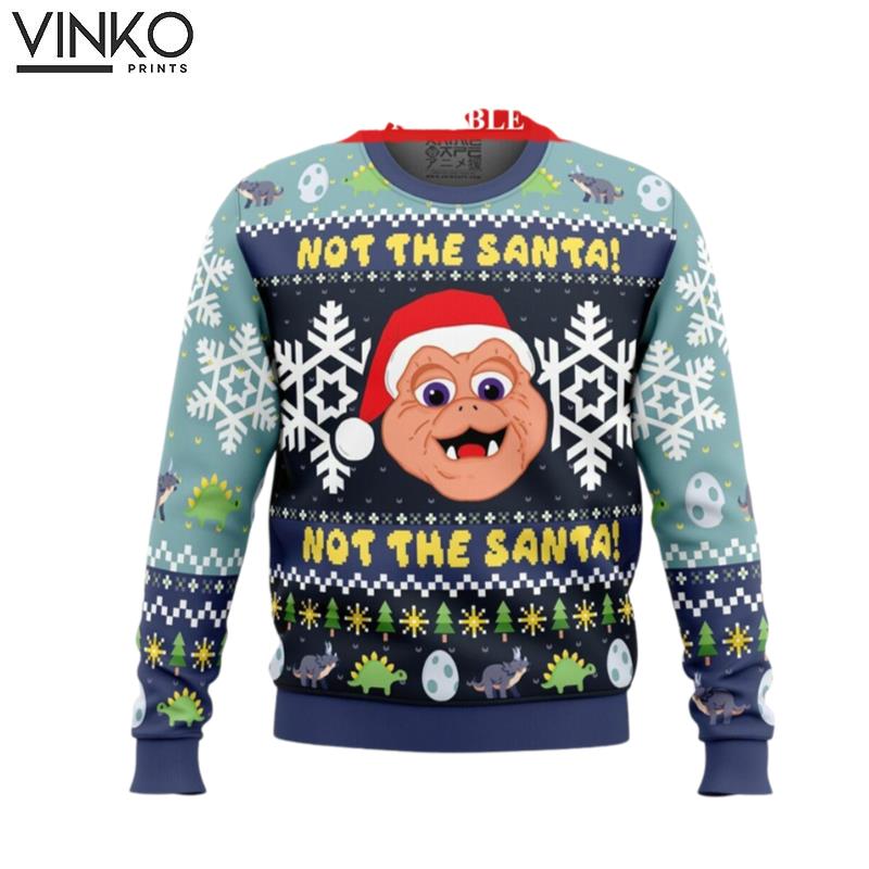 Not the Santa Dinosaurs Ugly Knitted Ugly Christmas Sweater