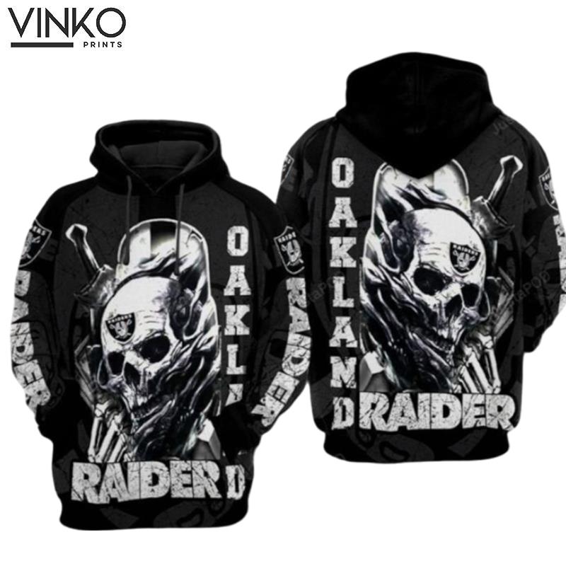 Oakland Raiders Nfl Football Skull Warrior Oakland Raiders Oakland Raiders Hoodie