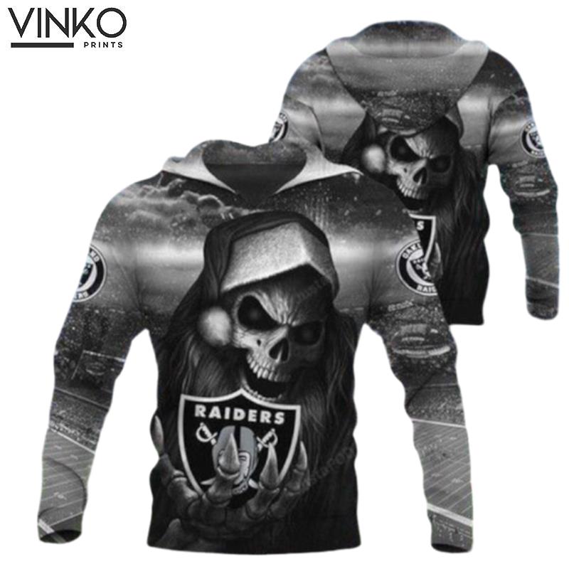 Oakland Raiders Santa Skull Hoodie