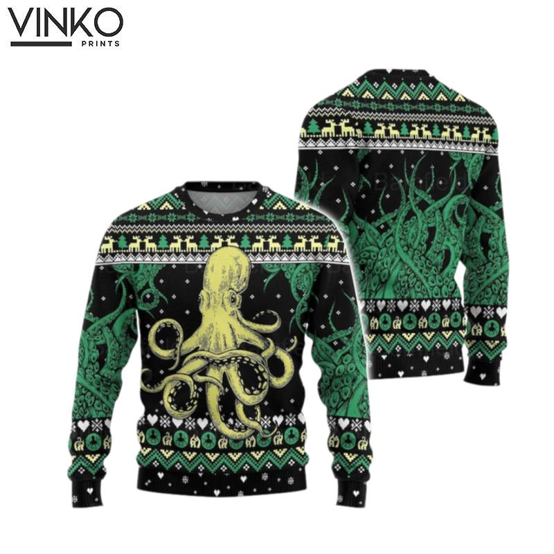 Octopus Christmas Octopus Cool Octopus Christmas Shirt Ugly Christmas Sweater