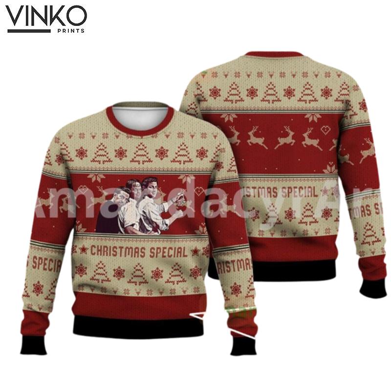 Office 3 Friends Funny Sitcom Ugly Christmas Sweater