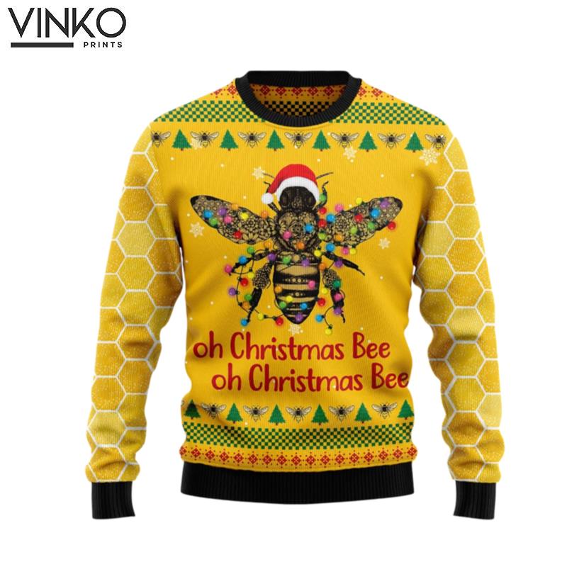 Oh Christmas Bee G51130 bee lover funny family holiday Ugly Christmas Sweater