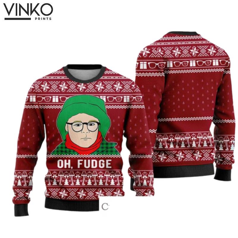 Oh Fudge 3D 80s Comedy Movie Xmas Cute Christmas Shirt Ugly Christmas Sweater