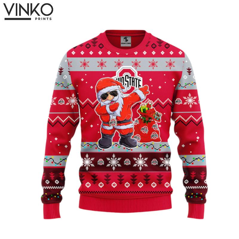 Ohio State Buckeyes Dabbing Santa Claus Ugly Christmas Sweater