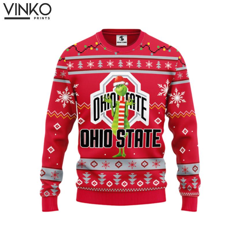 Ohio State Buckeyes Funny Grinch Ugly Christmas Sweater