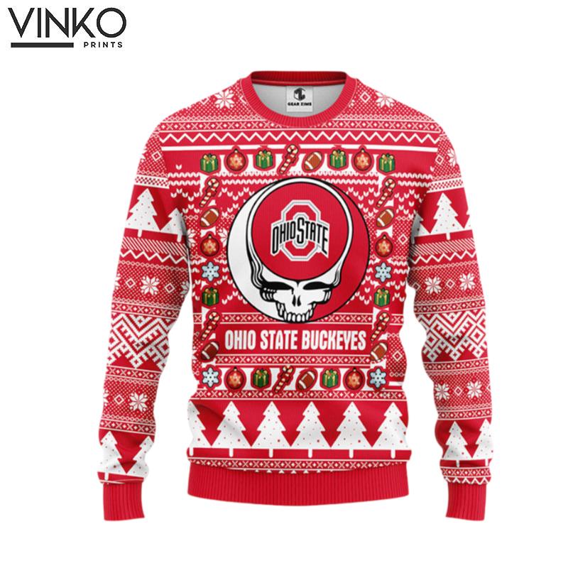 Ohio State Buckeyes Grateful Dead Ugly Ugly Christmas Sweater