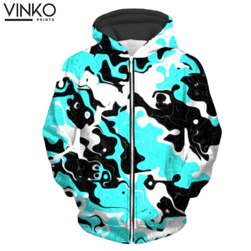 Oil Spill Rave Camo Up Hoodie