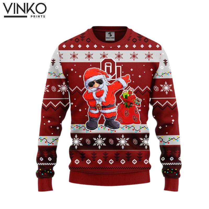 Oklahoma Sooners Dabbing Santa Claus Ugly Christmas Sweater