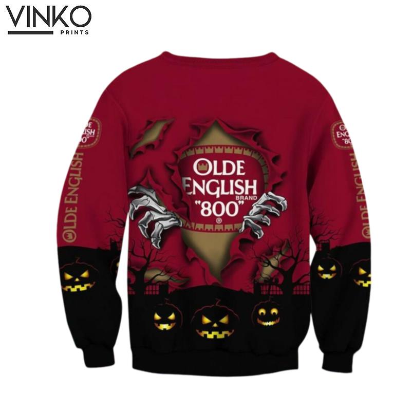 Olde English 800 Beer Scary Night Halloween Olde English 800 Beer Shirt Ugly Christmas Sweater