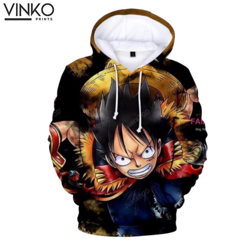 One Piece Monkey D Luffy Black Hoodie