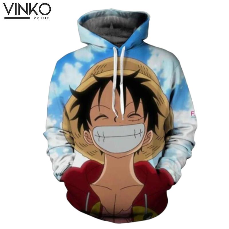 One Piece Monkey D Luffy Blue Hoodie