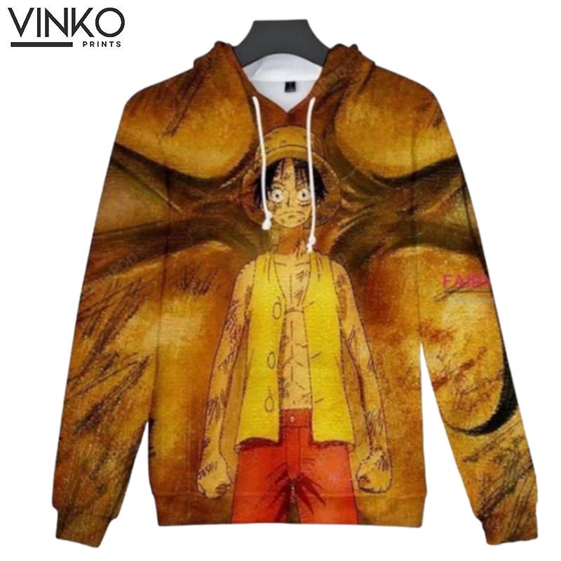 One Piece Monkey D Luffy Gold Hoodie