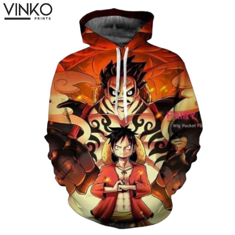 One Piece Monkey D Luffy Orange Hoodie