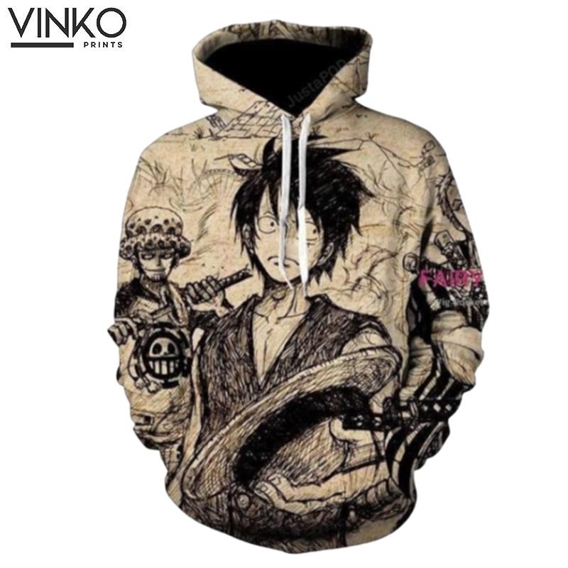 One Piece Monkey D Luffy Trafalgar Law Roronoa Zoro Hoodie