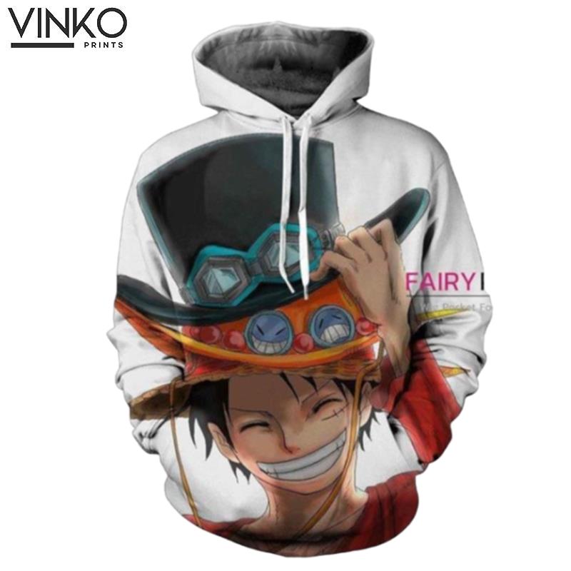 One Piece Monkey D Luffy White B Hoodie