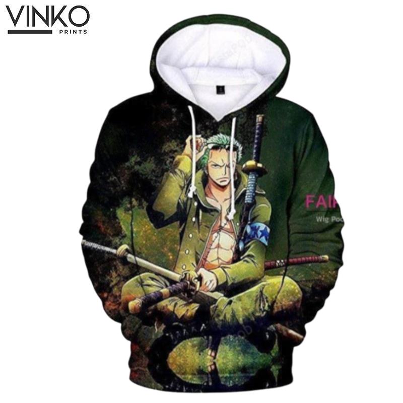 One Piece Roronoa Zoro Green B Hoodie