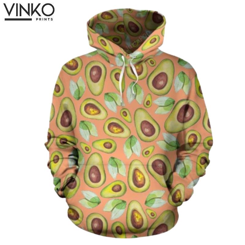 Orange Avocado Pattern Hoodie