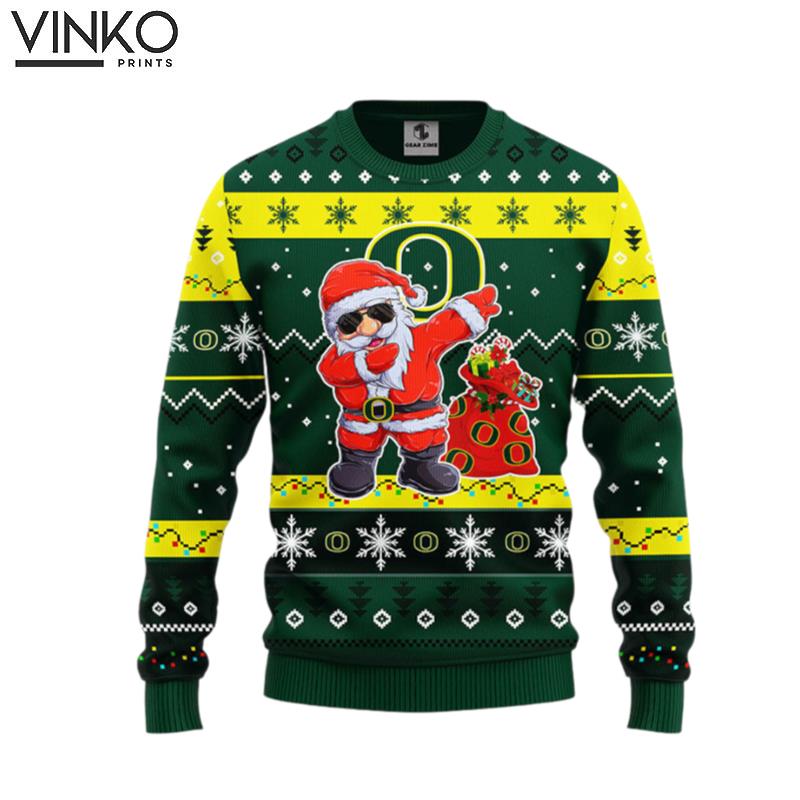 Oregon Ducks Dabbing Santa Claus Ugly Christmas Sweater