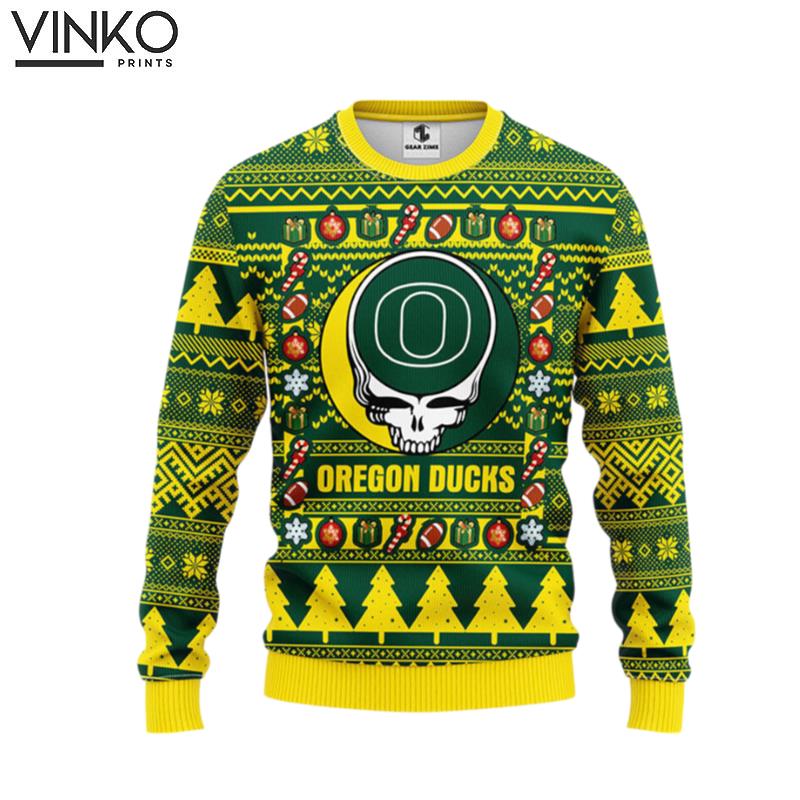 Oregon Ducks Grateful Dead Ugly Ugly Christmas Sweater